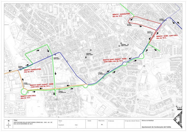 Afectacions del recorregut de les Milles a les línies SU1, SU3, A4 i B7