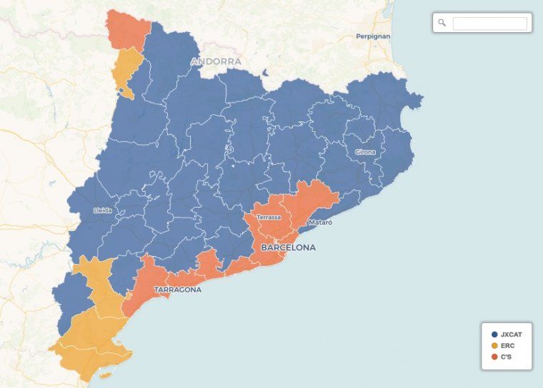 La  candidatures més votades a Catalunya