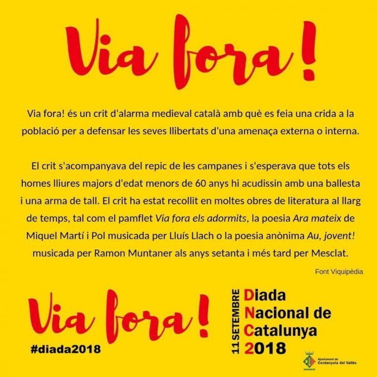 Cartell del lema Via Fora!