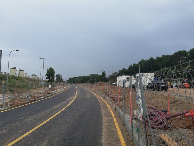 Obres a la carretera entre Badia i Cerdanyola després del desallotjament