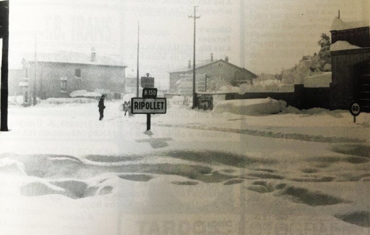 Imatge de la zona dels Quatre Cantons durant la nevada de l'any 1962