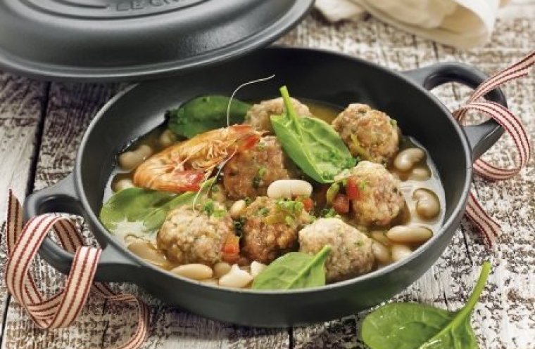 Mandonguilles de gambes i botifarra negra