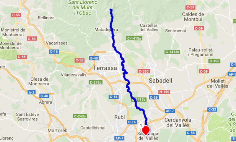 Mapa amb el recorregut indicat