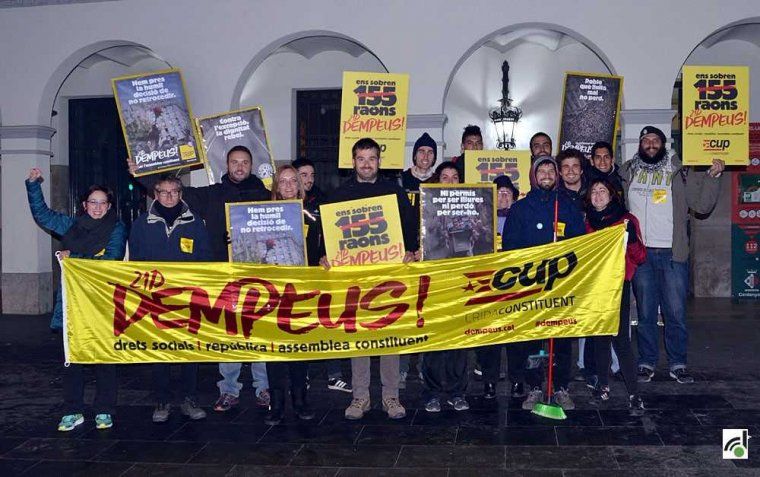 Imatge de l'inici de campanya de la CUP-CC a Cerdanyola