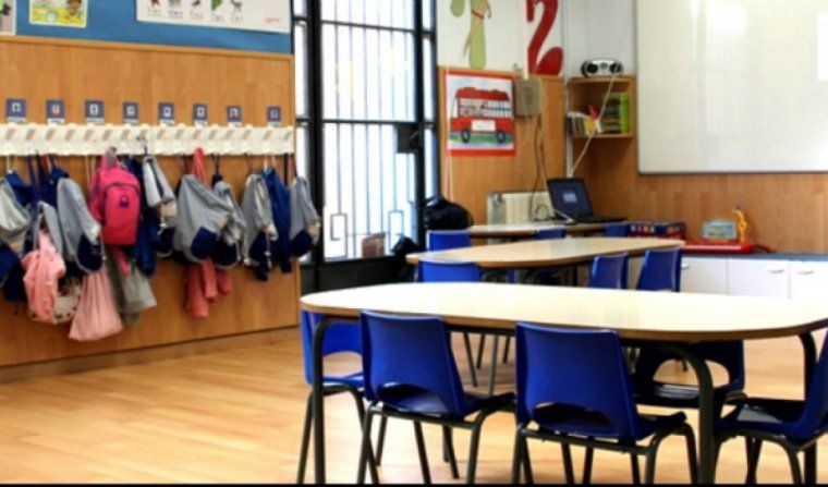 Interior d'una classe de l'escola Sant Martí