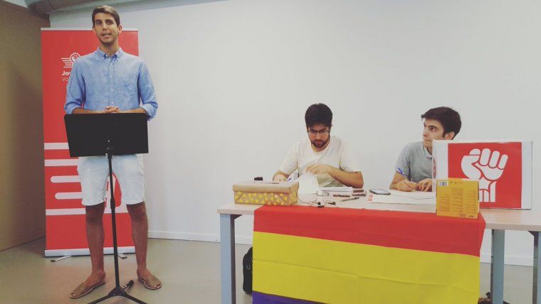 David González durant el seu discurs com a primer secretari de la JSC