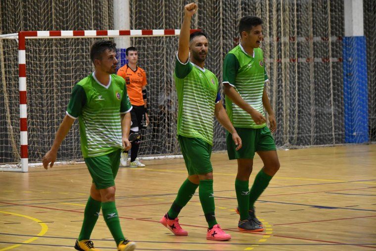 Jugadors del Cerdanyola FC de futbol sala durant un partit