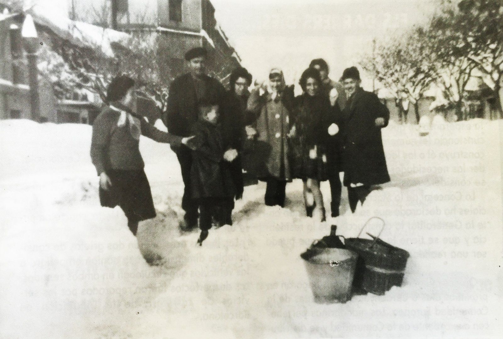 La nevada de 1962 a Cerdanyola. FOTO: Arxiu del TOT