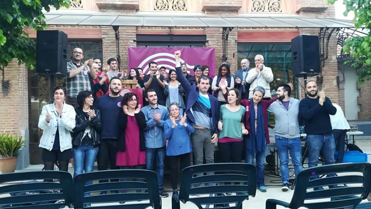 Al final de l'acte, han pujat a l'escenari tots els membres de la llista