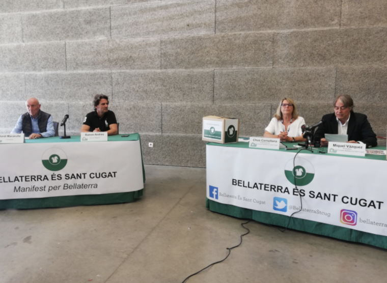 Els candidats a presidir l'EMD, Jordi Macarulla i Ramon Andreu, han acompanyat la roda de premsa