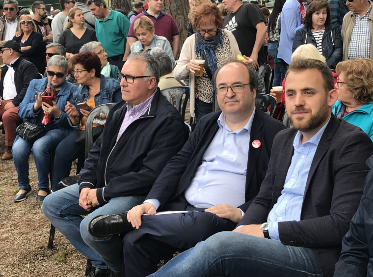 Miquel Iceta acompanyant l'alcaldable de Cerdanyola, Carlos Cordón