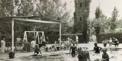 La piscina de Cordelles que formava part de la urbanització