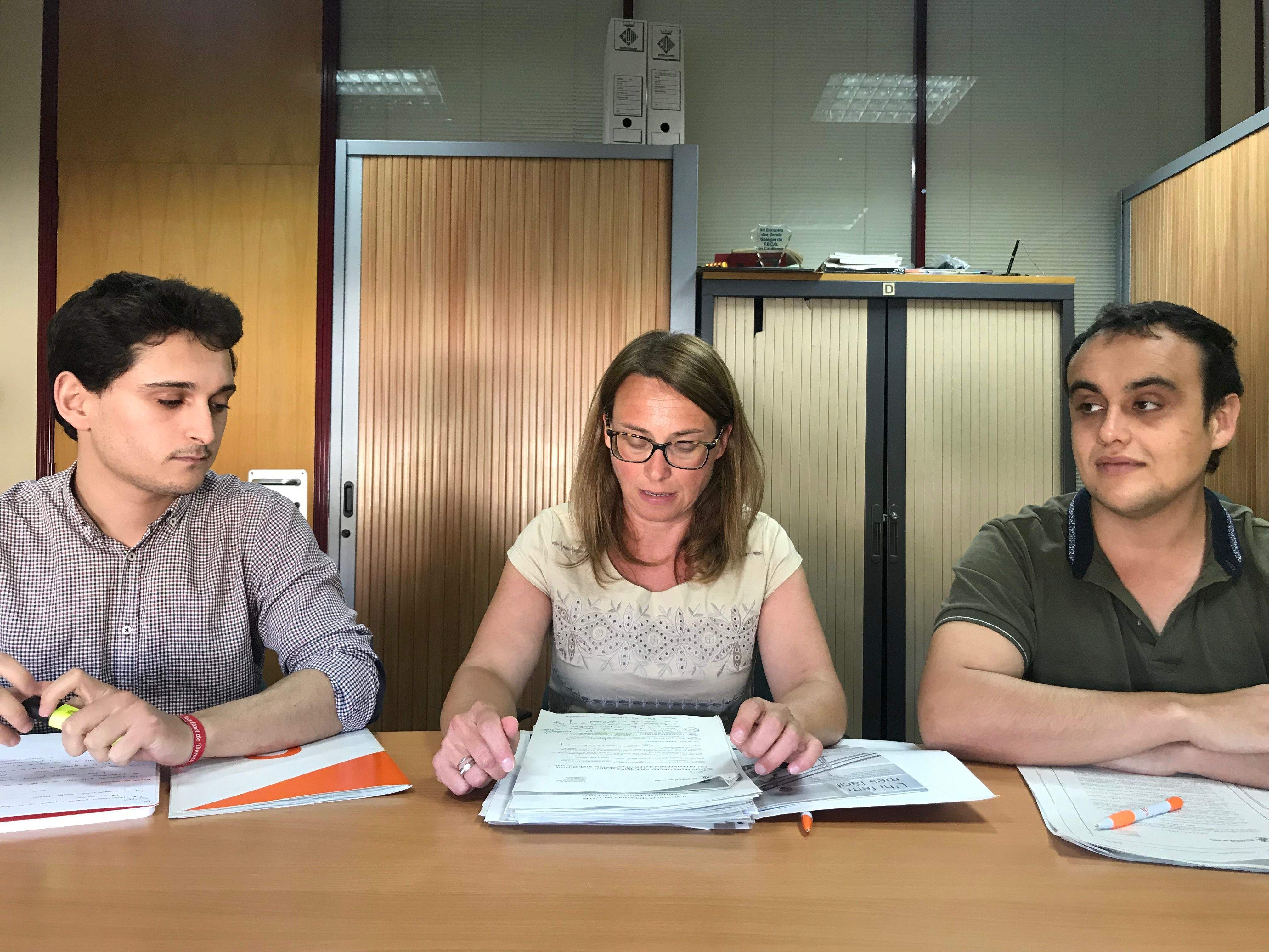Els regidors de Ciutadans Gorka Samaniego, Sonia Rodríguez i Pau Ortolà en una foto d'arxiu. Els regidors de Ciutadans Gorka Samaniego, Sonia Rodríguez i Pau Ortolà en una foto d'arxiu.