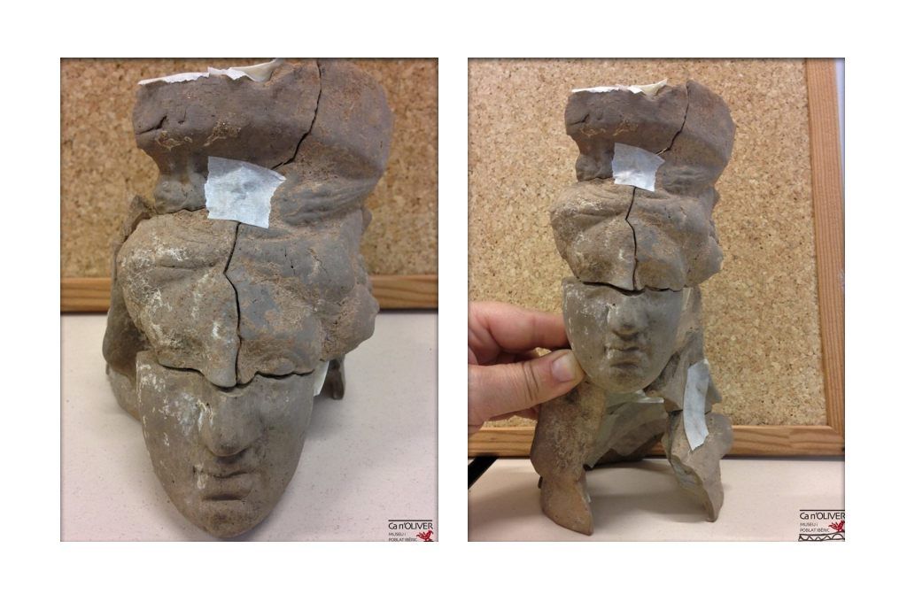 Imatges de les peces del timateri remuntades | Museu i Poblat Ibèric de Ca n'Oliver