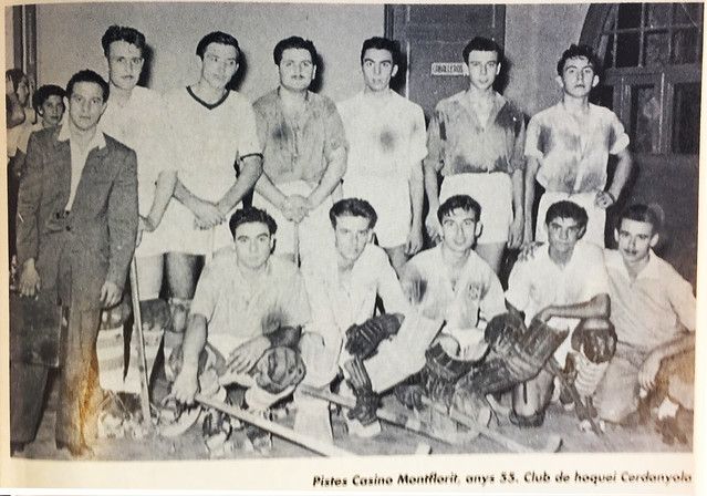 El Club d'Hoquei Cerdanyola a les pistes del Casino de Montflorit, al 1955   (TOT Cerdanyola, 365)