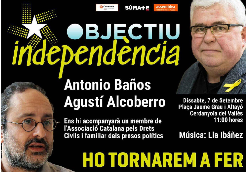 Cartell de l'acte convocat per Cerdanyola per la Independència dissabte 7 de setembre | Cedida