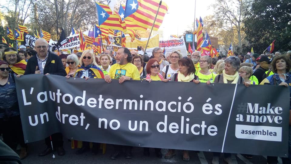 Membres de l'ANC Cerdanyola a la manifestació de Madrid del 16 de març de 2019 | Cedida del Facebook de Cerdanyola per la Independència