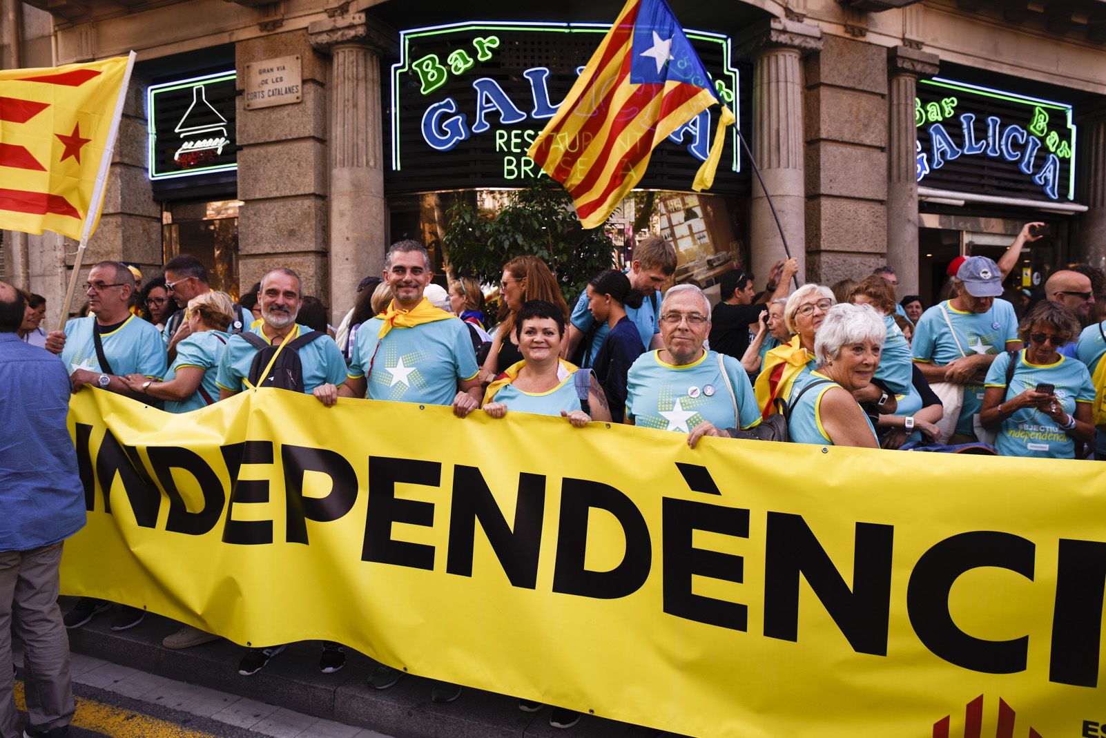 Membres d'ERC a la manifestació de Barcelona