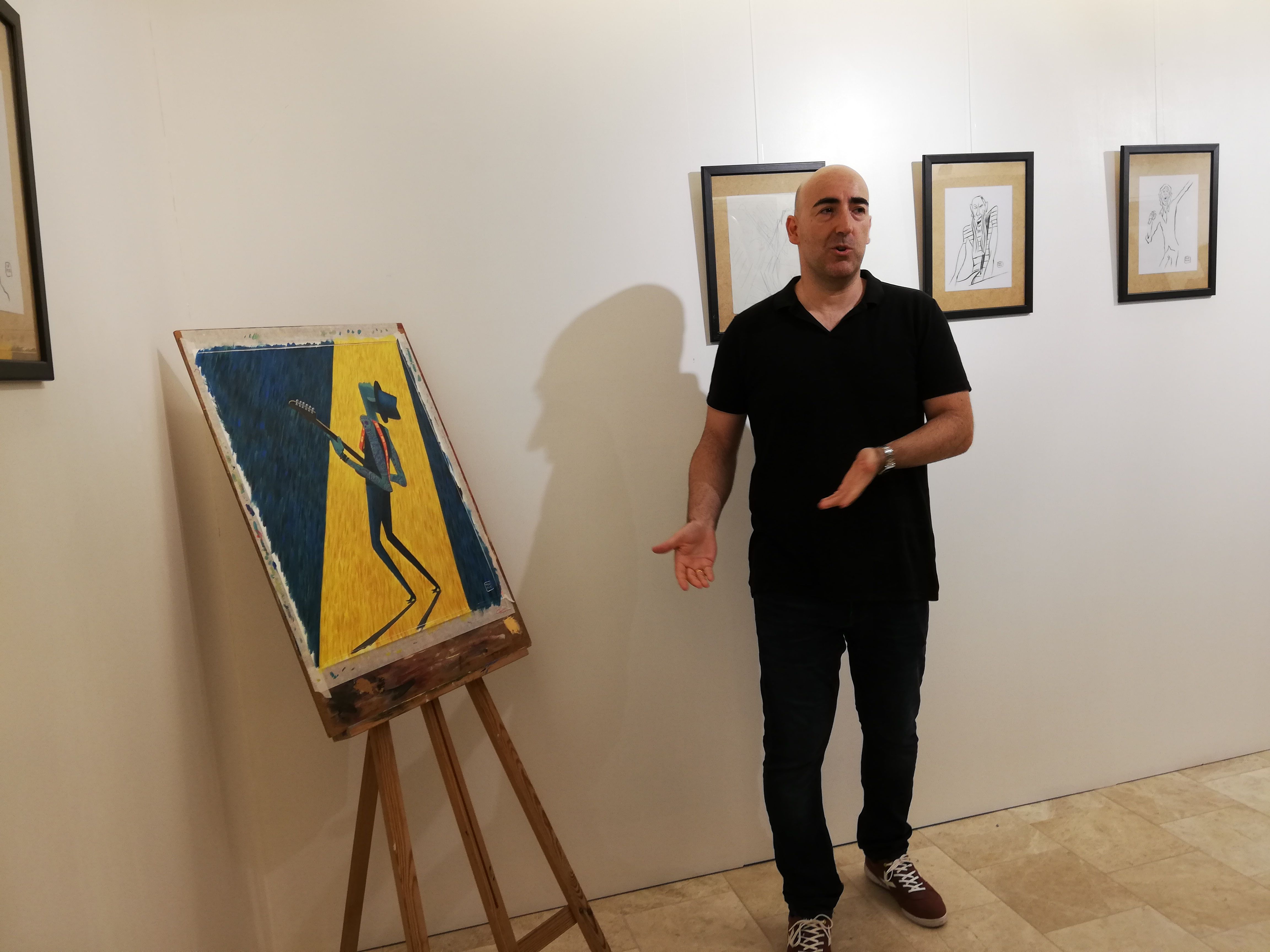 Pedro Villarejo durant la inauguració de l'exposició a la BCC / Pol Prats