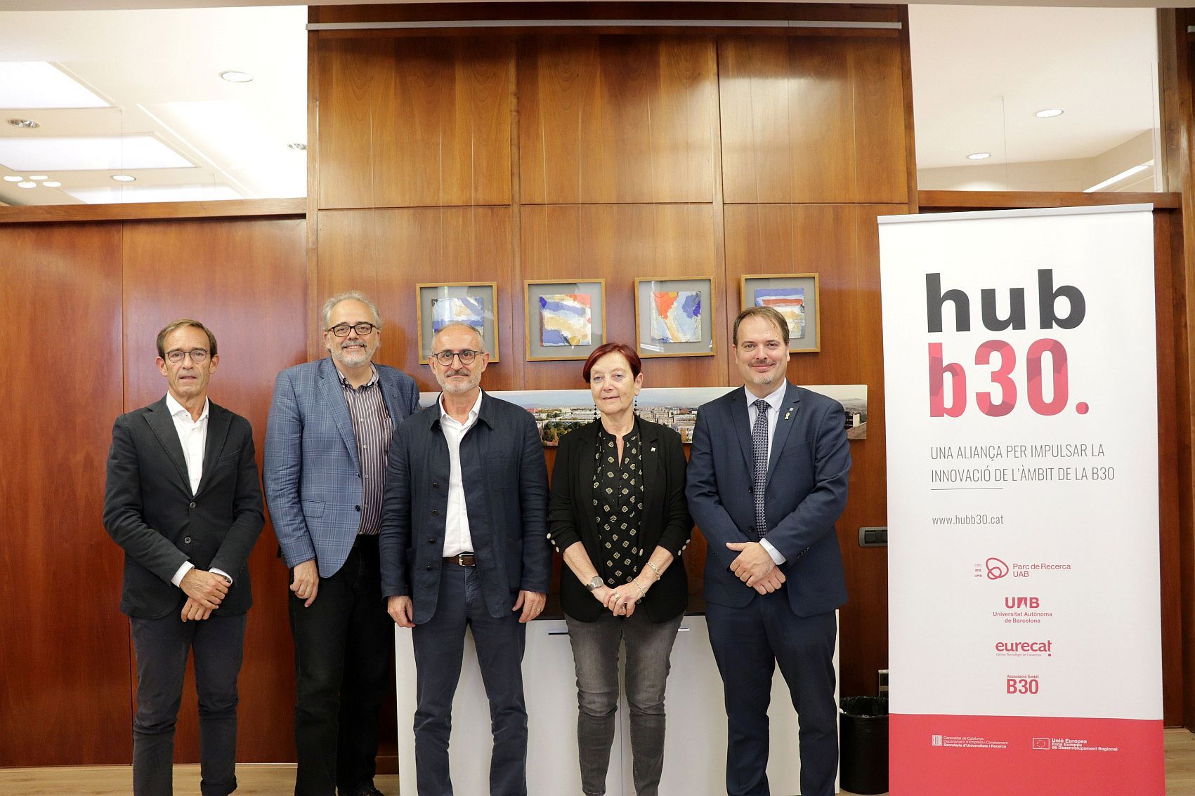 Representants de la UAB, ACCIÓ i el Hub B30
