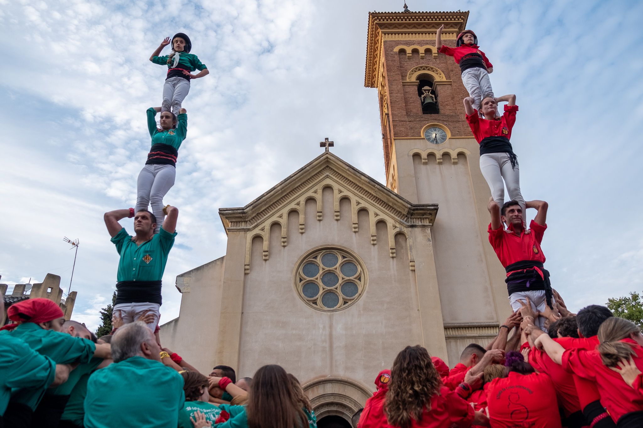 Diada castellera amb els Castellers de Madrid i els de Cerdanyola. FOTO: Ale Gómez