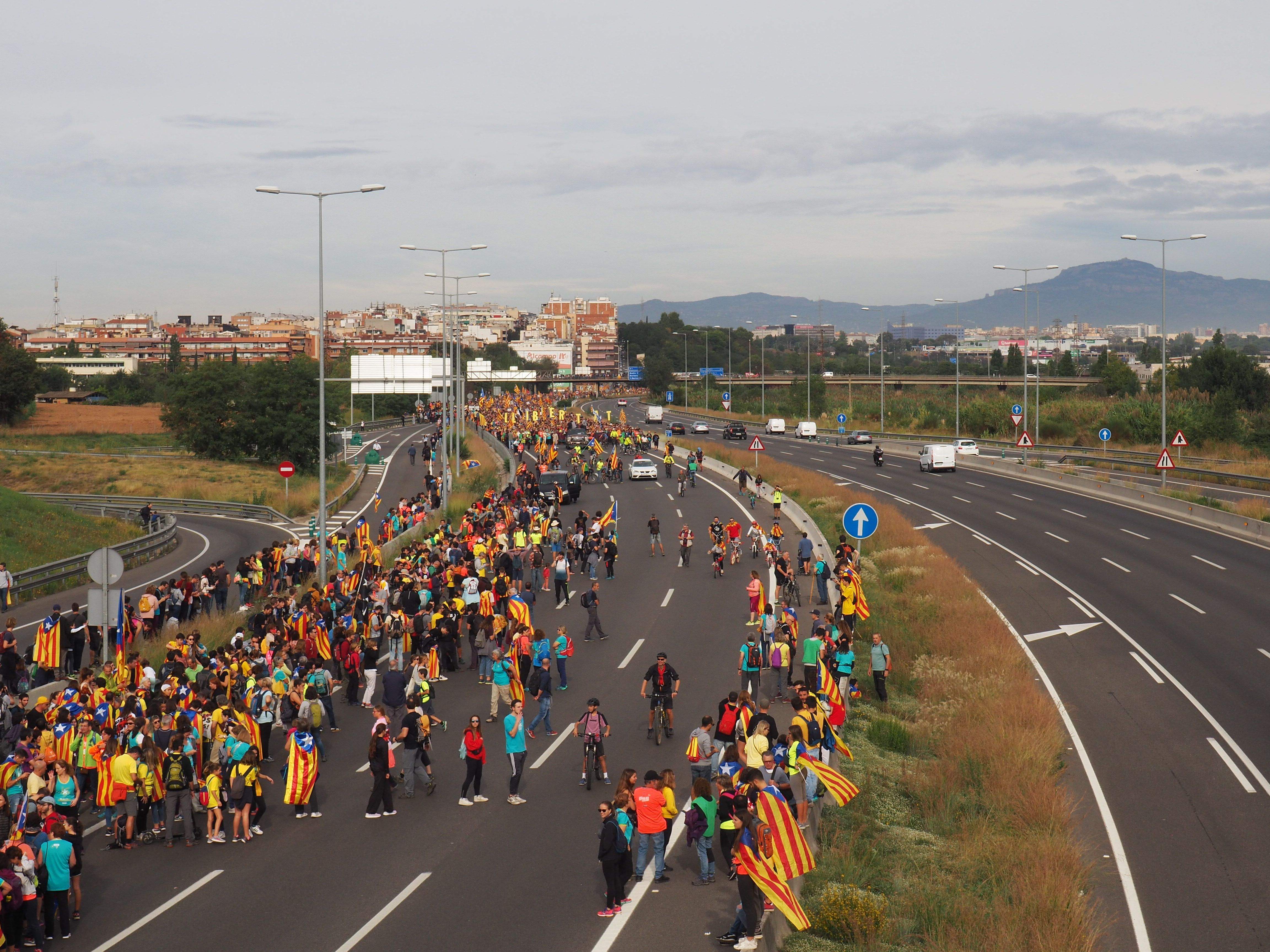 Marxa per la llibertat en resposta a la sentència del Tribunal Suprem. FOTO: Mónica García