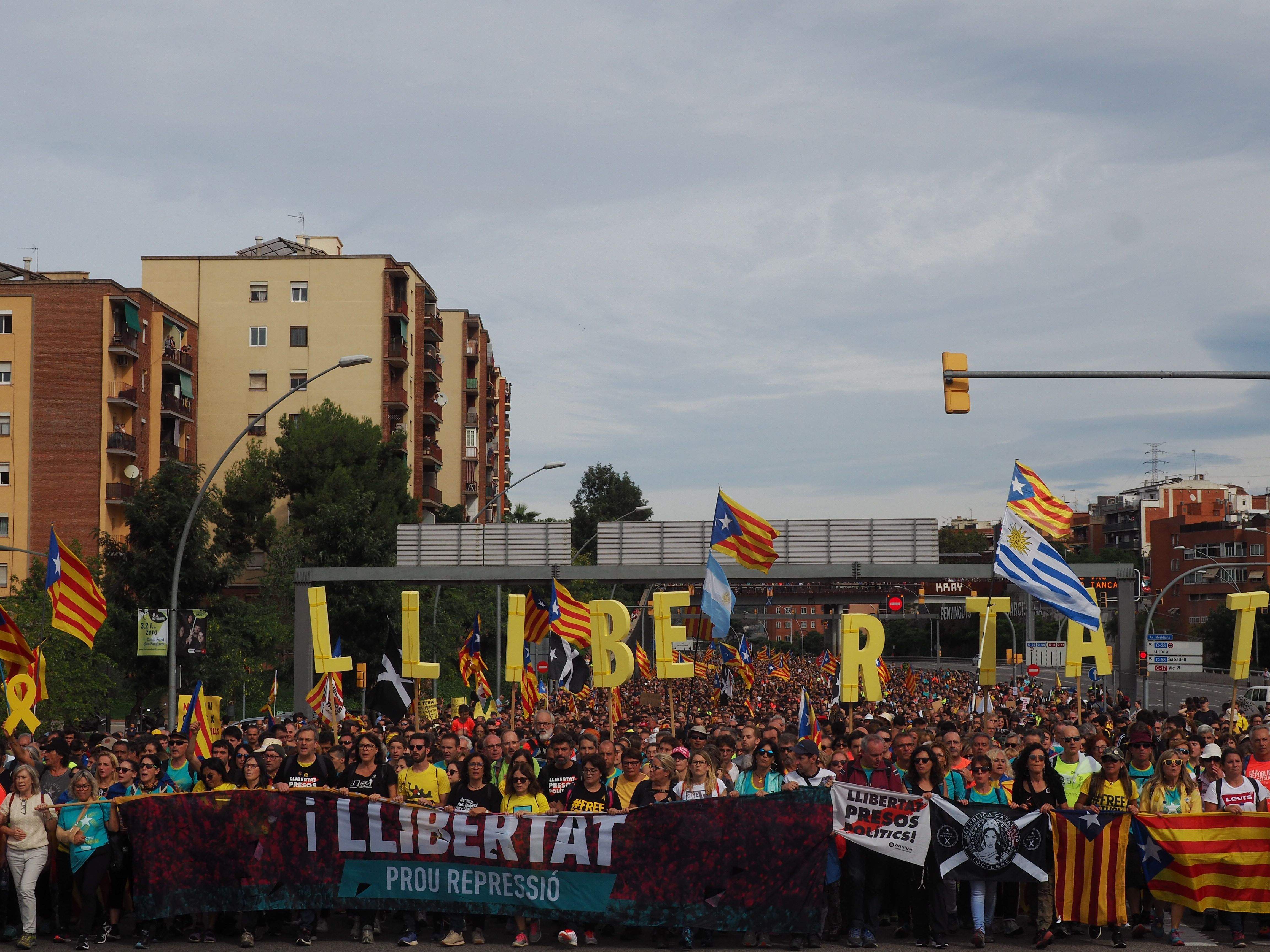 Marxa per la llibertat en resposta a la sentència del Tribunal Suprem. FOTO: Mónica García
