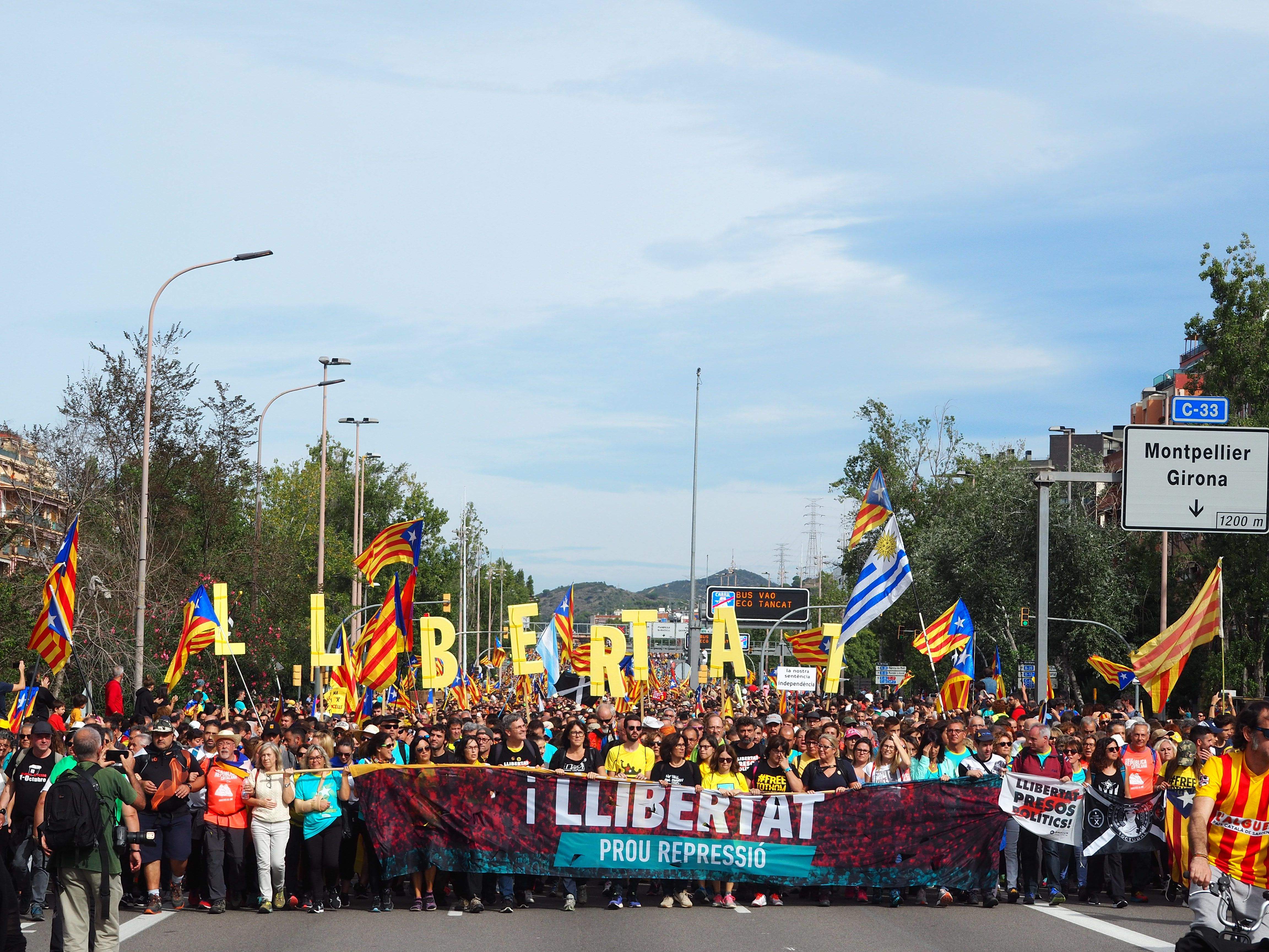 Marxa per la llibertat en resposta a la sentència del Tribunal Suprem. FOTO: Mónica García