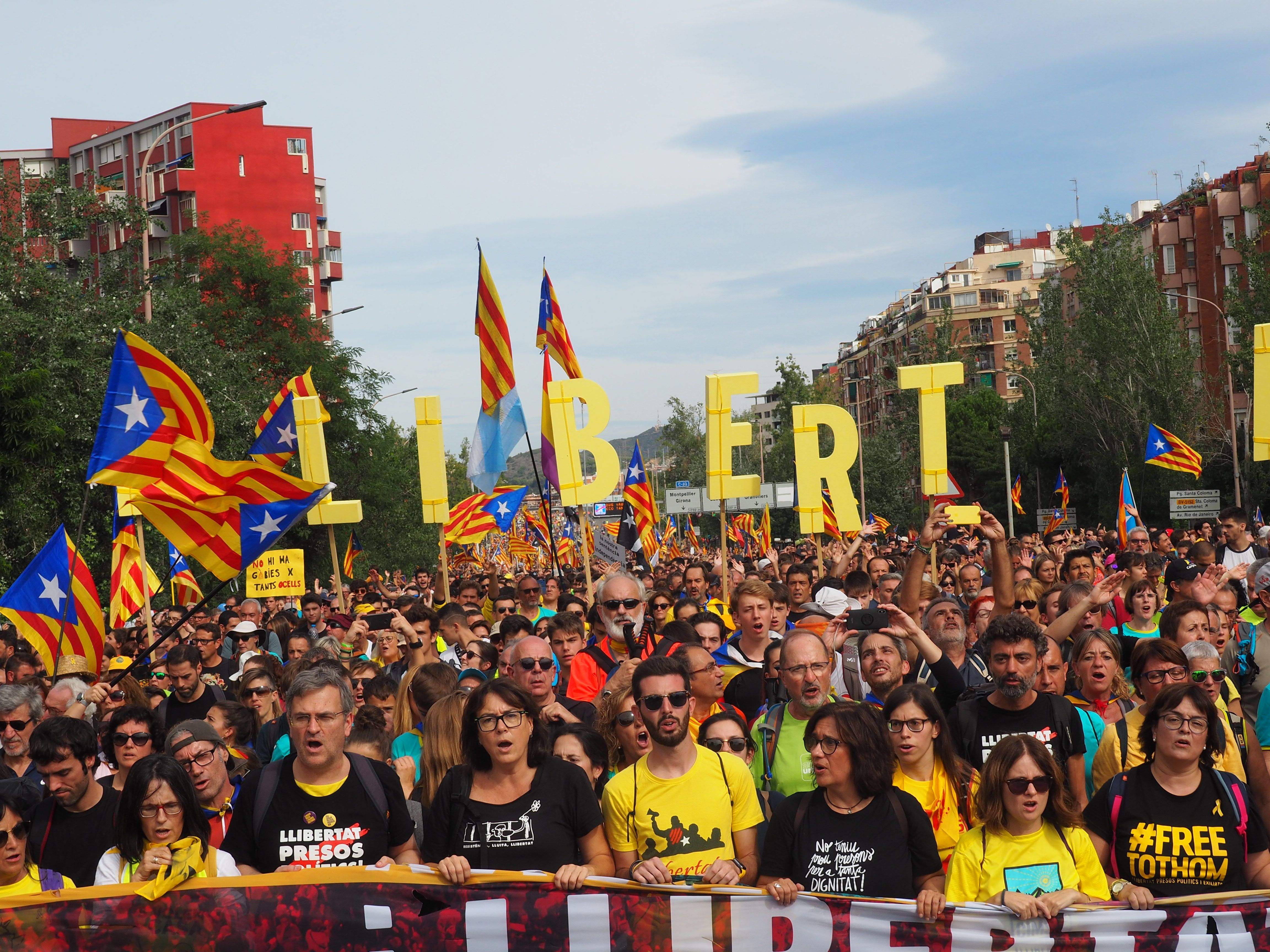 Marxa per la llibertat en resposta a la sentència del Tribunal Suprem. FOTO: Mónica García