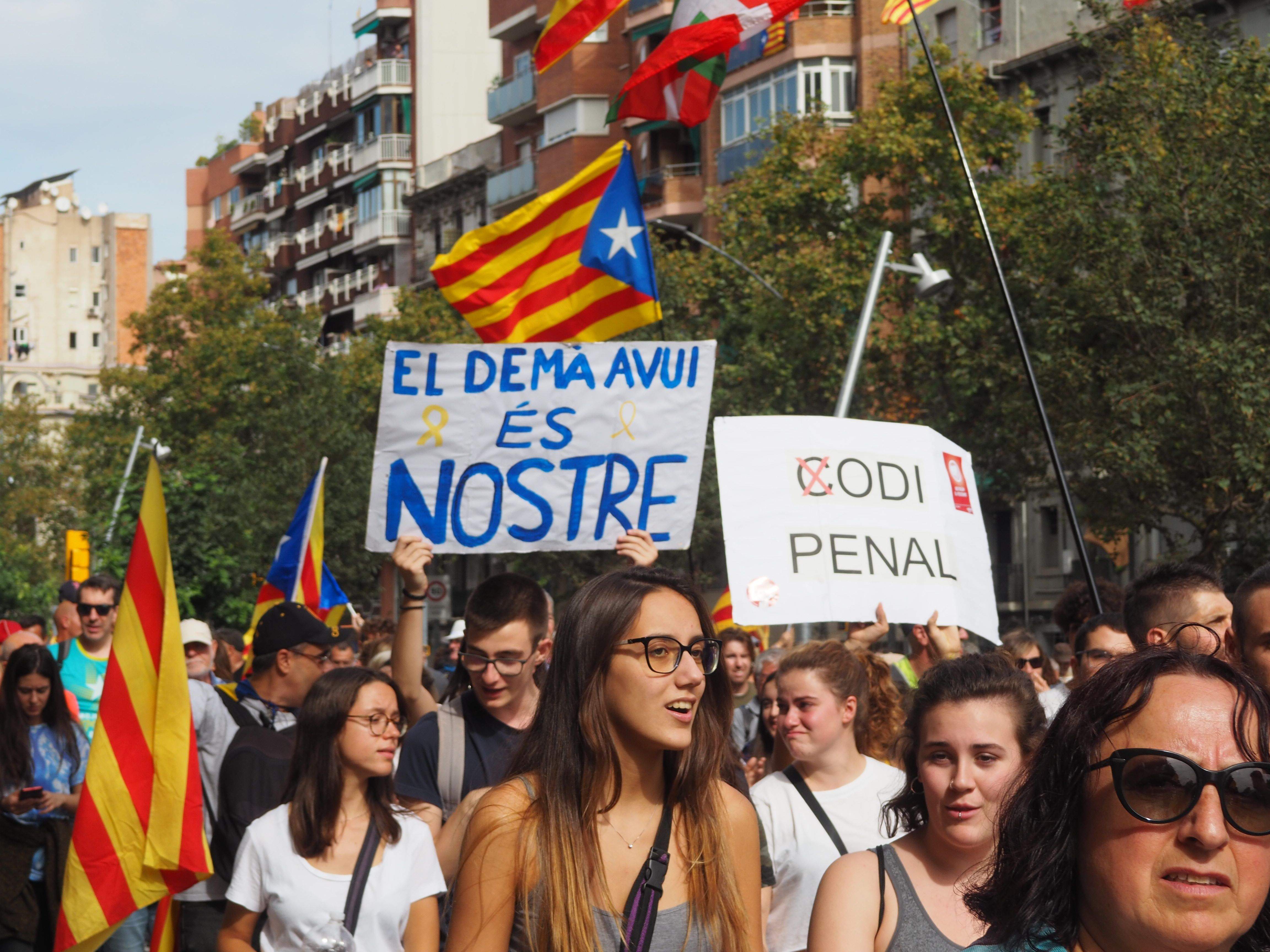 Marxa per la llibertat en resposta a la sentència del Tribunal Suprem. FOTO: Mónica García