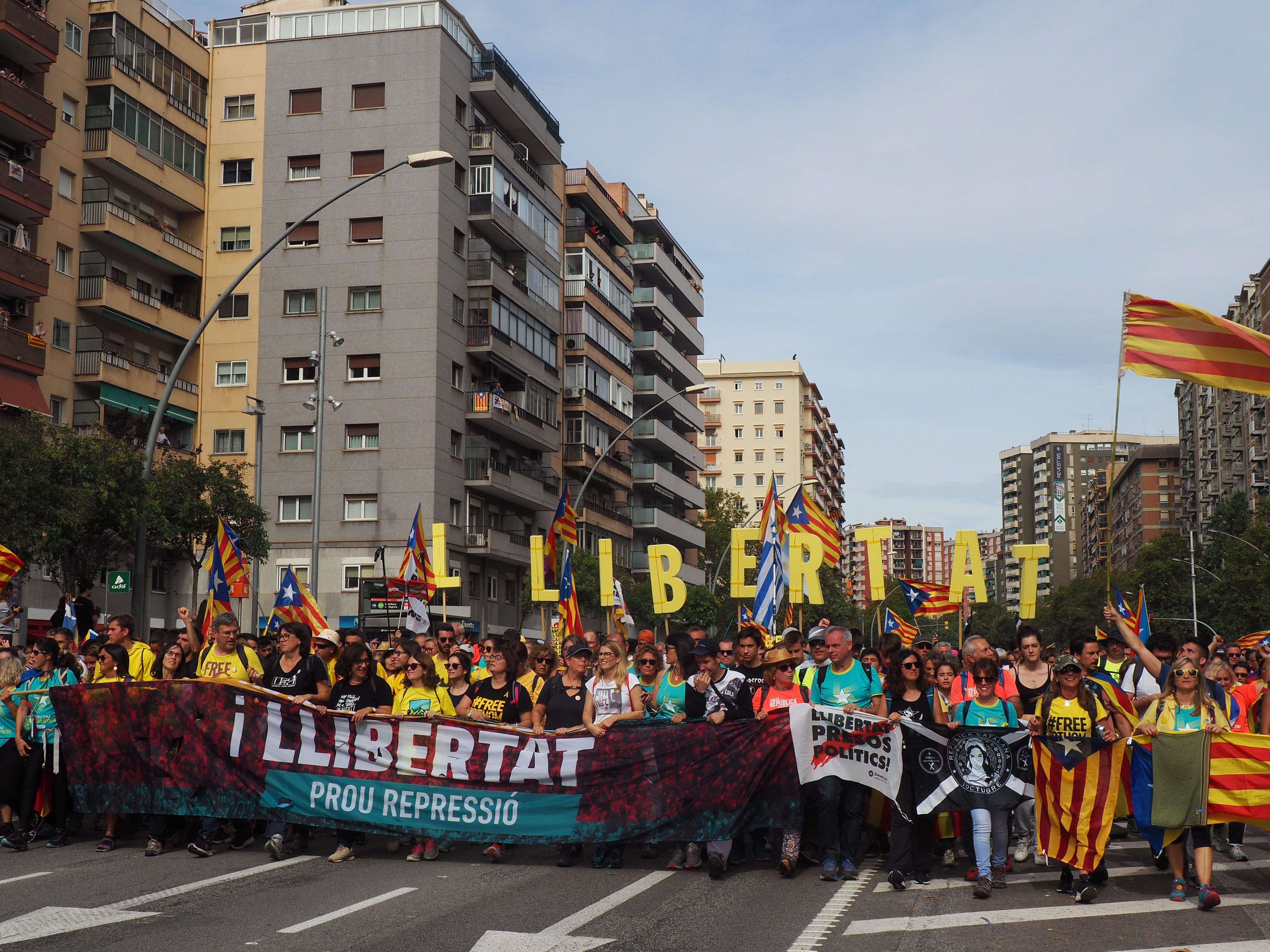 Marxa per la llibertat en resposta a la sentència del Tribunal Suprem. FOTO: Mónica García