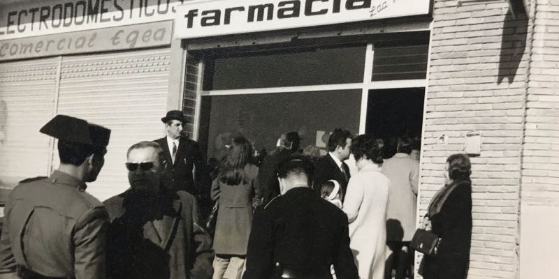 Inauguració de la Farmàcia Hidalgo l'any 1969. FOTO: Cedida Inauguració de la Farmàcia Hidalgo l'any 1969. FOTO: Cedida