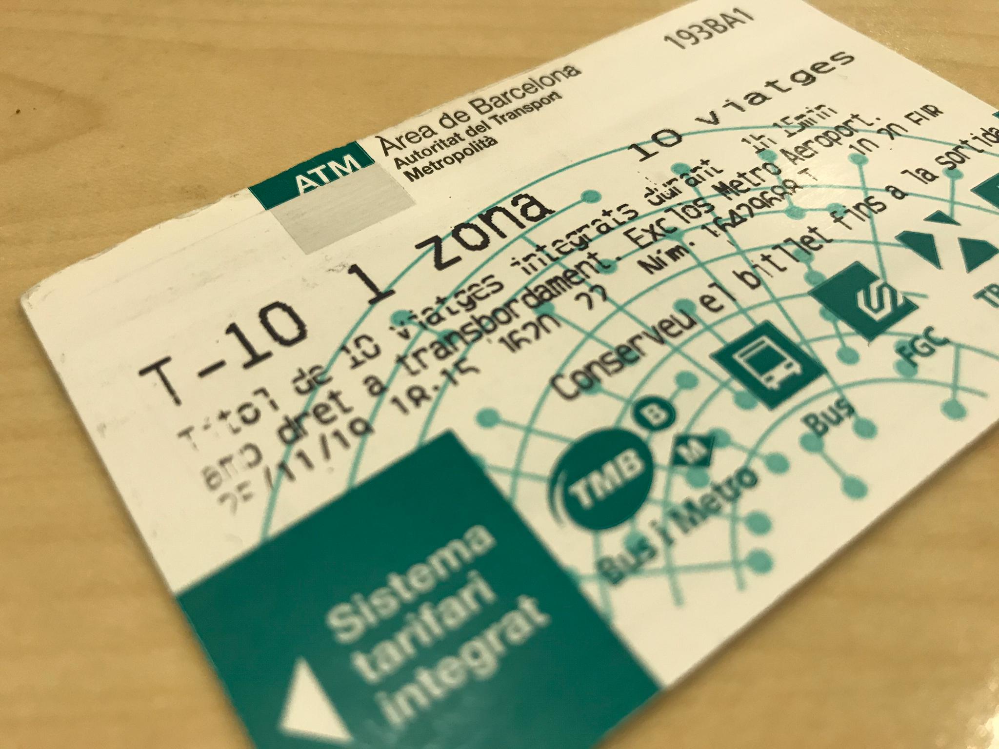 Targeta T-10 d'una zona