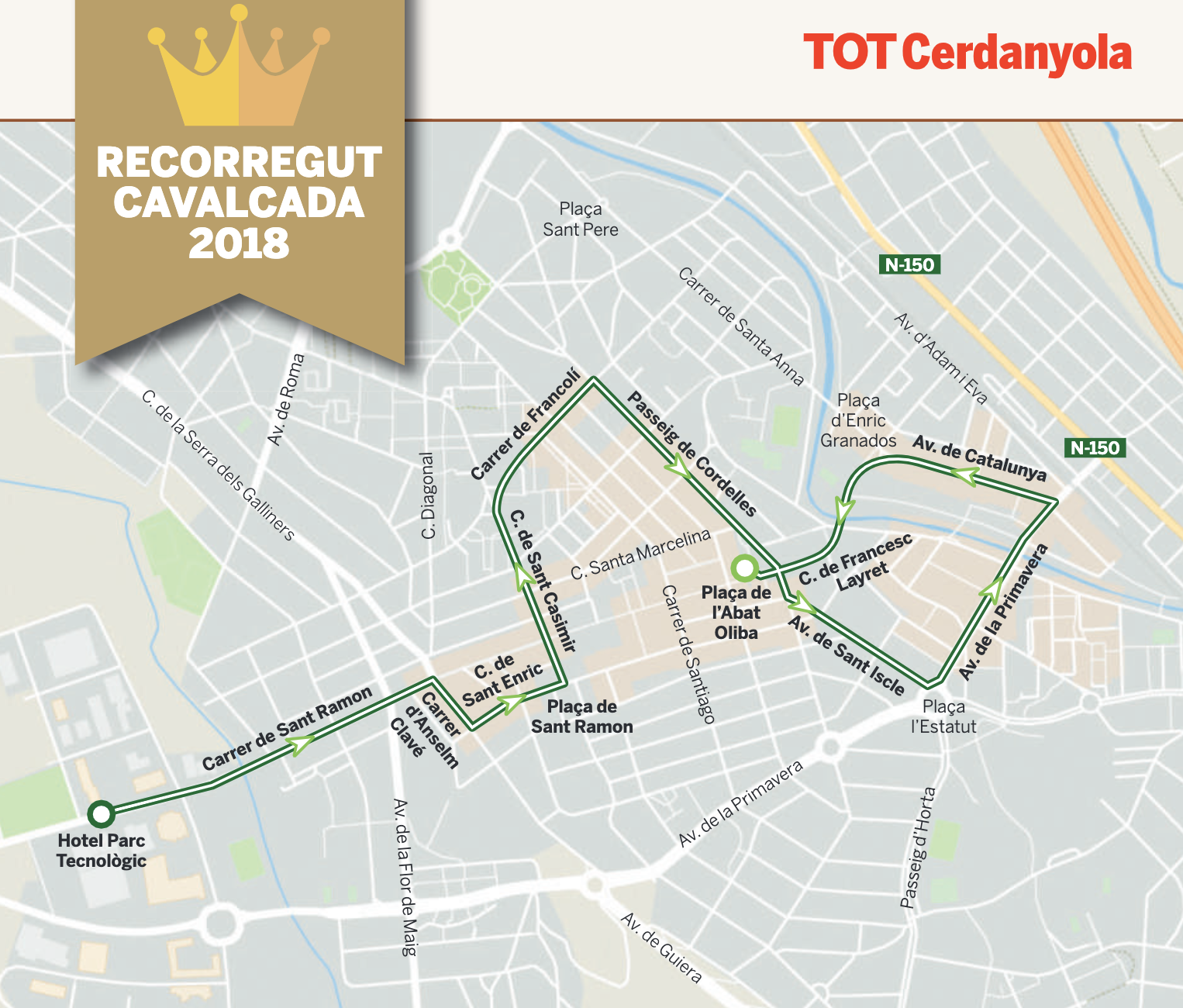 Mapa de la cavalcada 2020. Mapa de la cavalcada 2020.