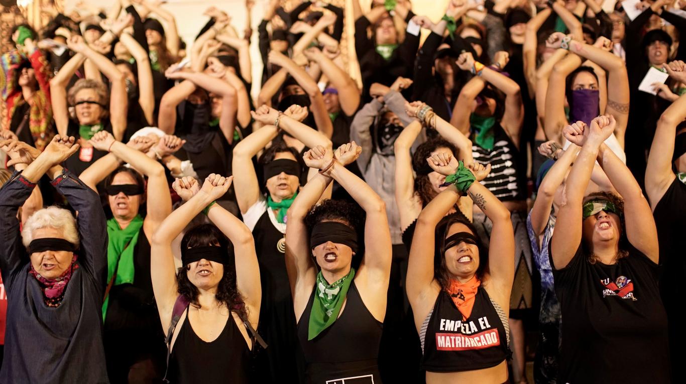 Performance 'Un violador en tu camino' FOTO: Mor.Bo