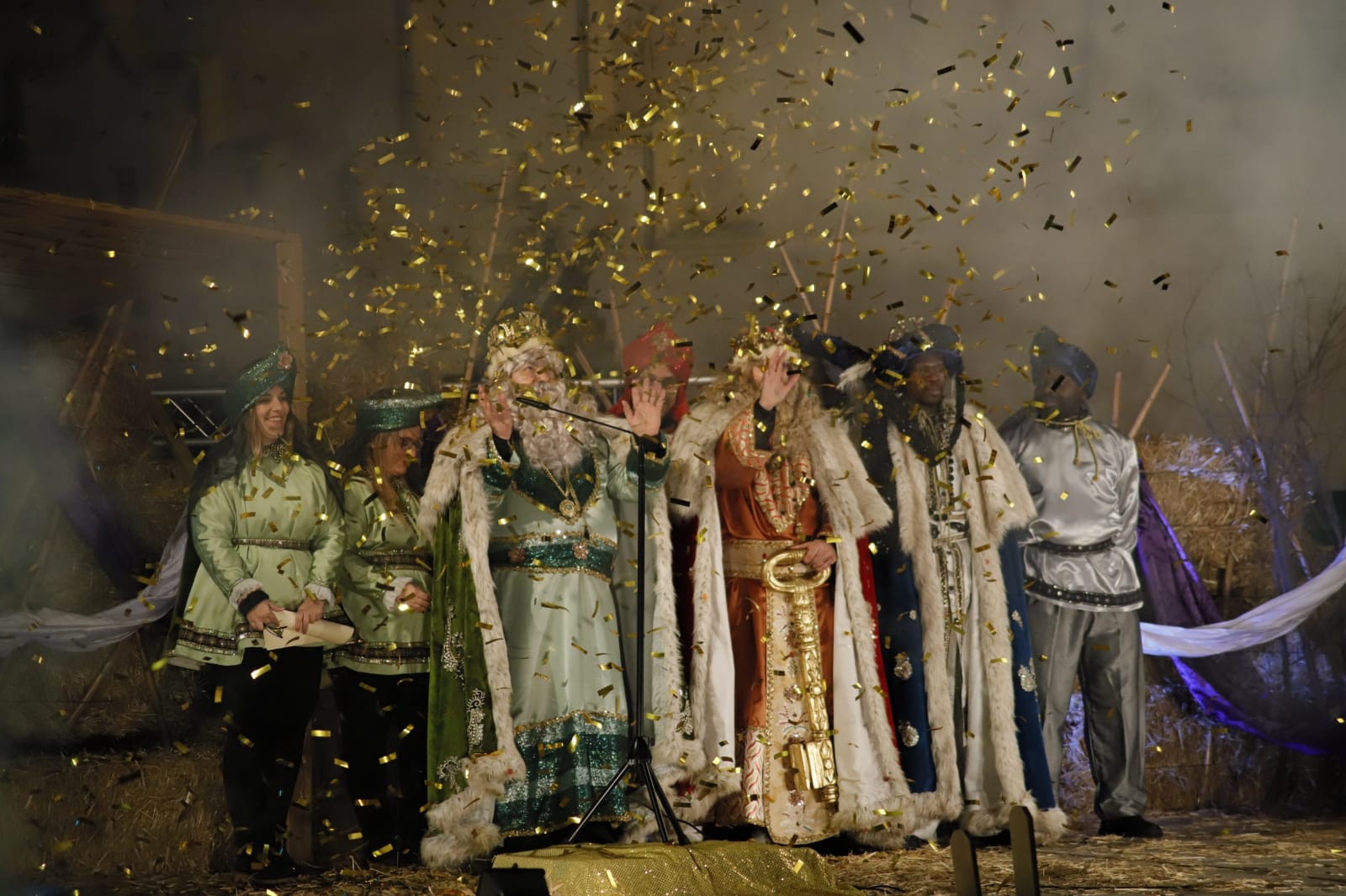Els Reis d'Orient al pessebre de la plaça de l'Abat Oliba