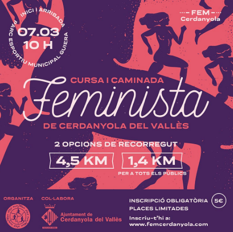 El cartell de la cursa feminista. FOTO: Ajuntament de Cerdanyola El cartell de la cursa feminista. FOTO: Ajuntament de Cerdanyola