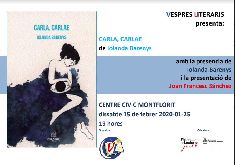 Cartell de l'acte de presentació del llibre. 