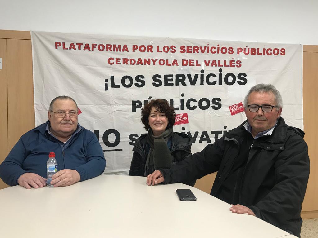 Ignacio Barquín, Maribel Rodríguez i Ignacio Laguna al local de la plataforma. FOTO: Mónica GM