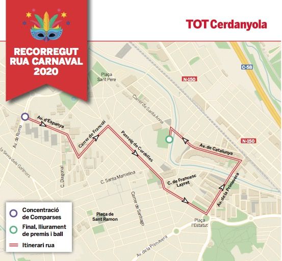Mapa del recorregut de la Gran Rua. Mapa del recorregut de la Gran Rua.