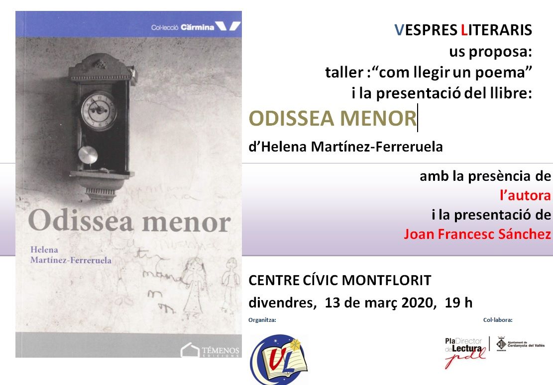 El cartell de l'acte de Vespres Literaris. El cartell de l'acte de Vespres Literaris.