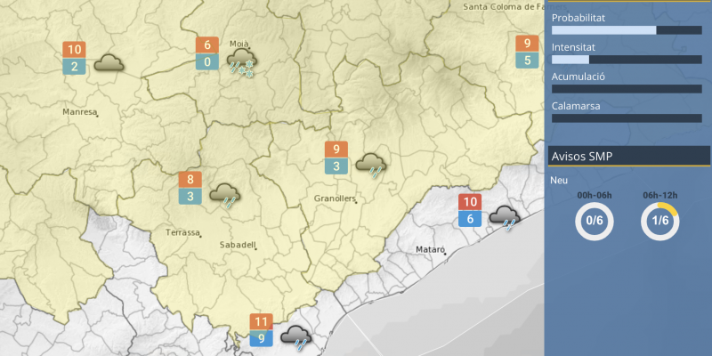 Previsió pel dijous 26 de març. Font: Meteocat Previsió pel dijous 26 de març. Font: Meteocat