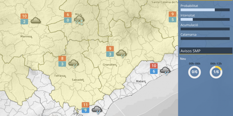 Previsió pel dijous 26 de març. Font: Meteocat