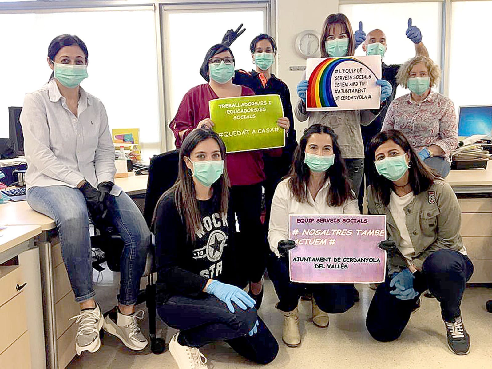 Treballadores de Serveis Socials a l'Ajuntament de Cerdanyola. FOTO: Cedida
