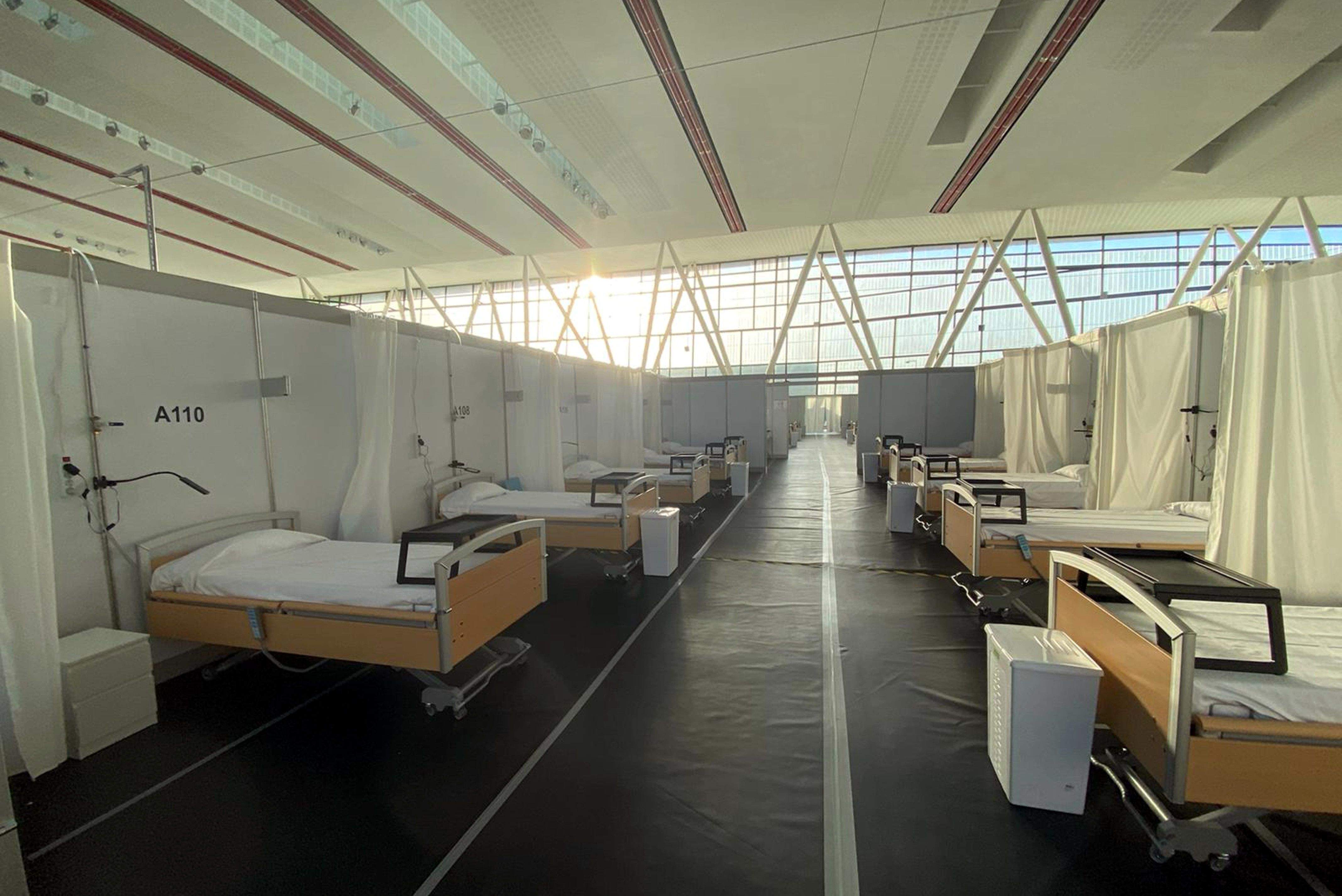 Interior de l'Hospital de campanya del Vallès. FOTO: ACN