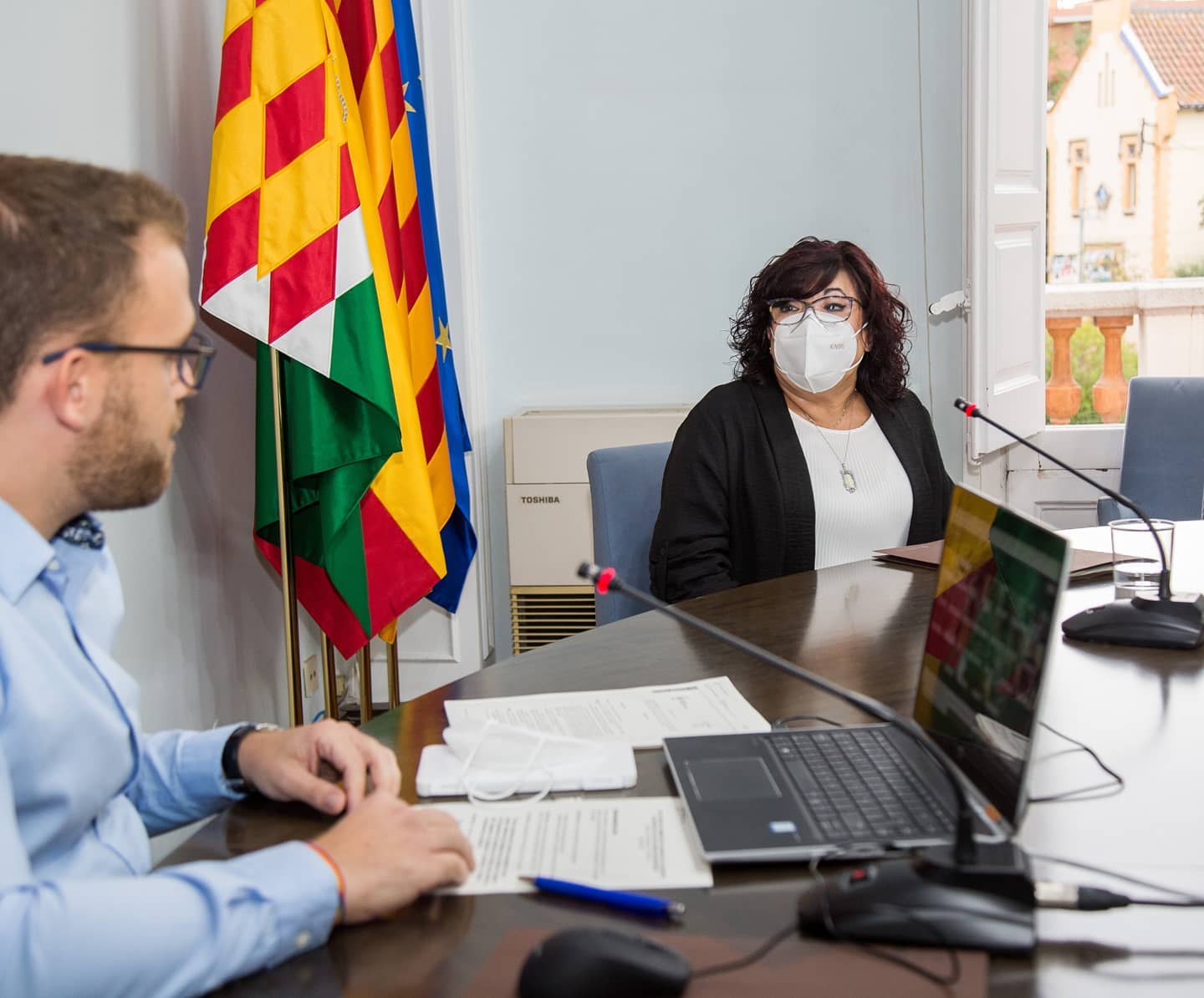 L'alcalde Carlos Cordón i la regidora Marian Navarro. FOTO: Ajuntament de Cerdanyola