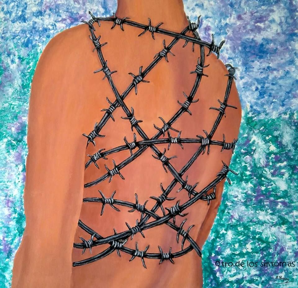 Una de les obres de "Fibromiàlgia, convivint amb ella" / Artista: Manoli Tapias