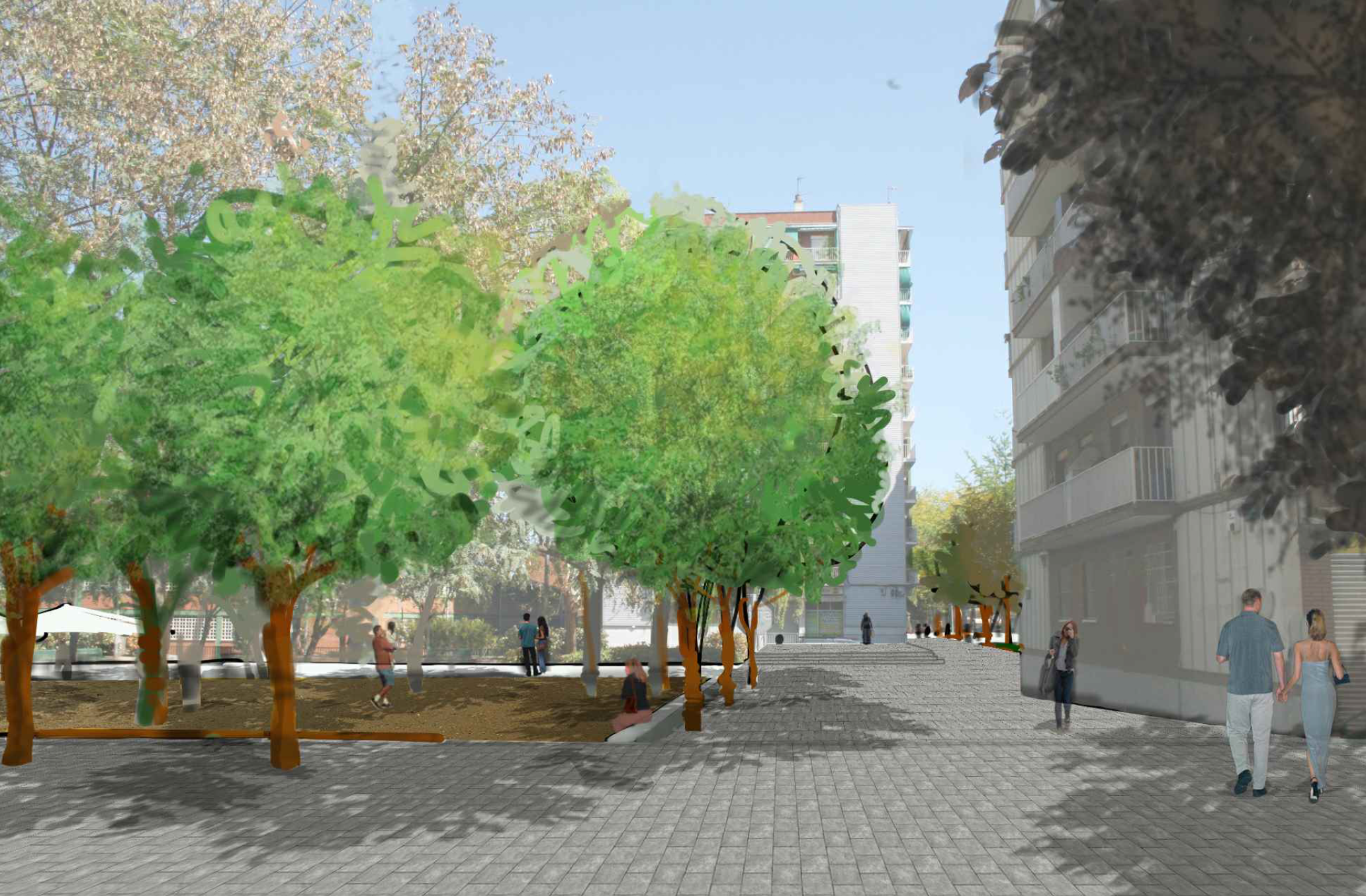 Imatge digital de l'avantprojecte de la plaça del Doctor Moragas. FOTO: Ajuntament de Cerdanyola