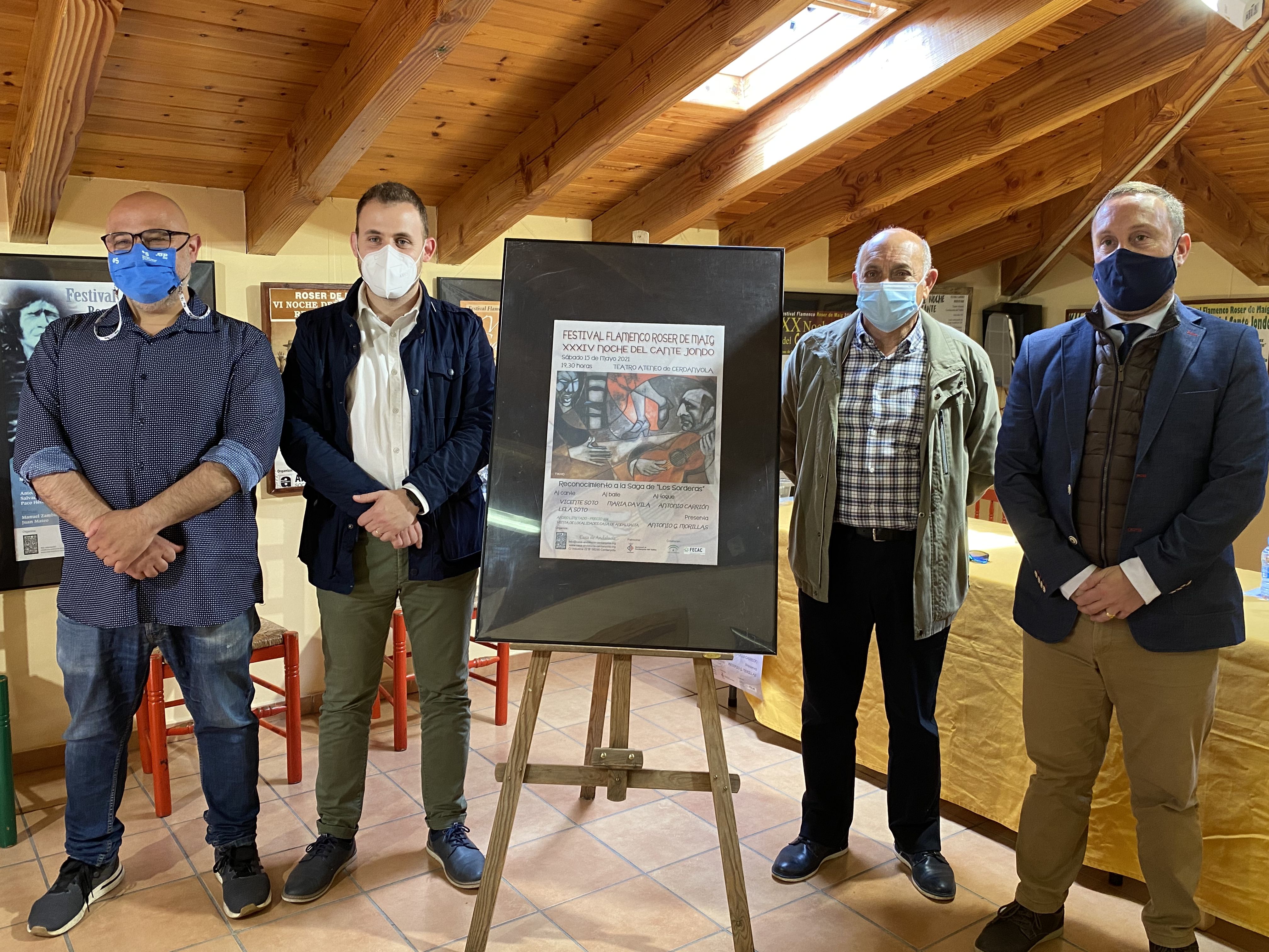 Óscar Pons, Carlos Cordón, Rafael Arjona i Dani Salinero en la presentació de la 34a Noche del Cante Jondo. FOTO: Mónica GM