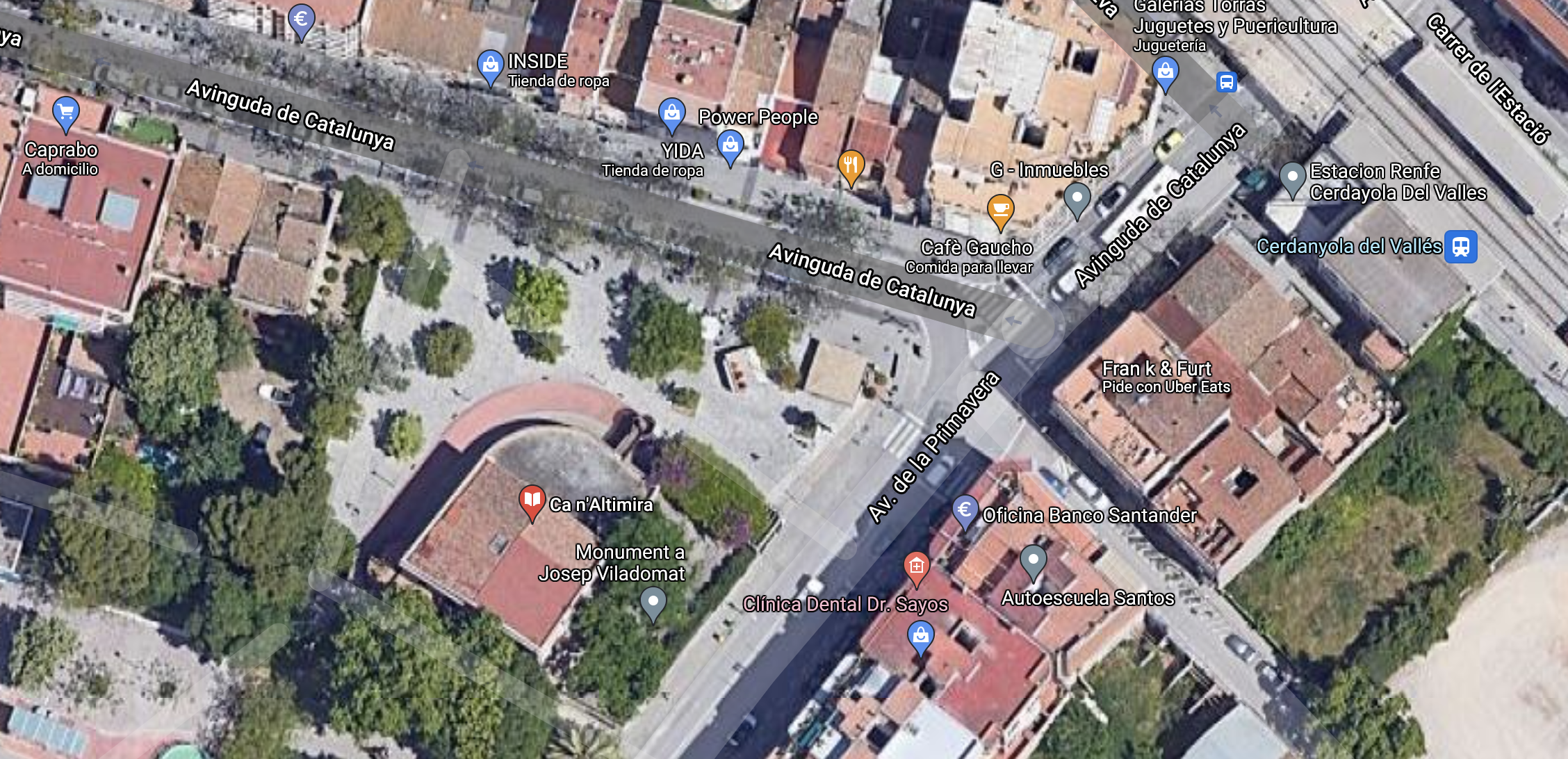 Ca n'Altimira està situat entre l'avinguda Catalunya i l'avinguda Primavera. 